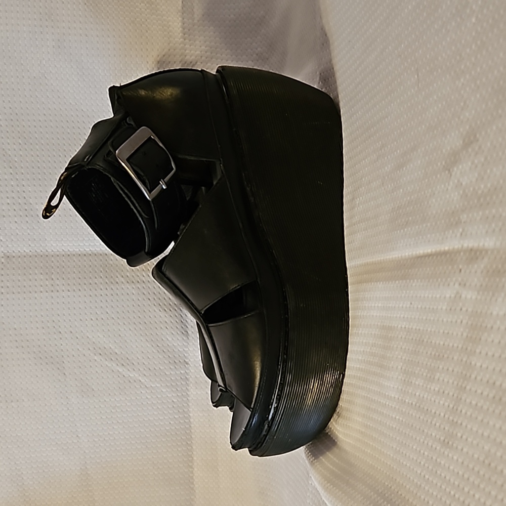 Dr. Martens Black Leather Platform Sandals